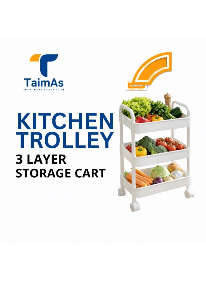 TaimAs 3-Layer Kitchen Trolley Storage Cart - Image 1